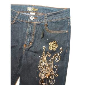 Govanni Women's Denim Jeans 30X31 Embroidered Floral Size 15/16